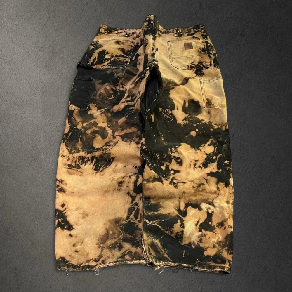 2000s Vintage Carhartt Baggy Bleached Double Knee Skate Workwear Carpenter Pants